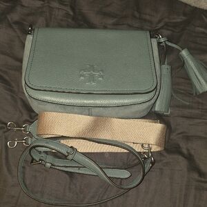 Tory Burch Sage Crossbody Bag with Tan Strap